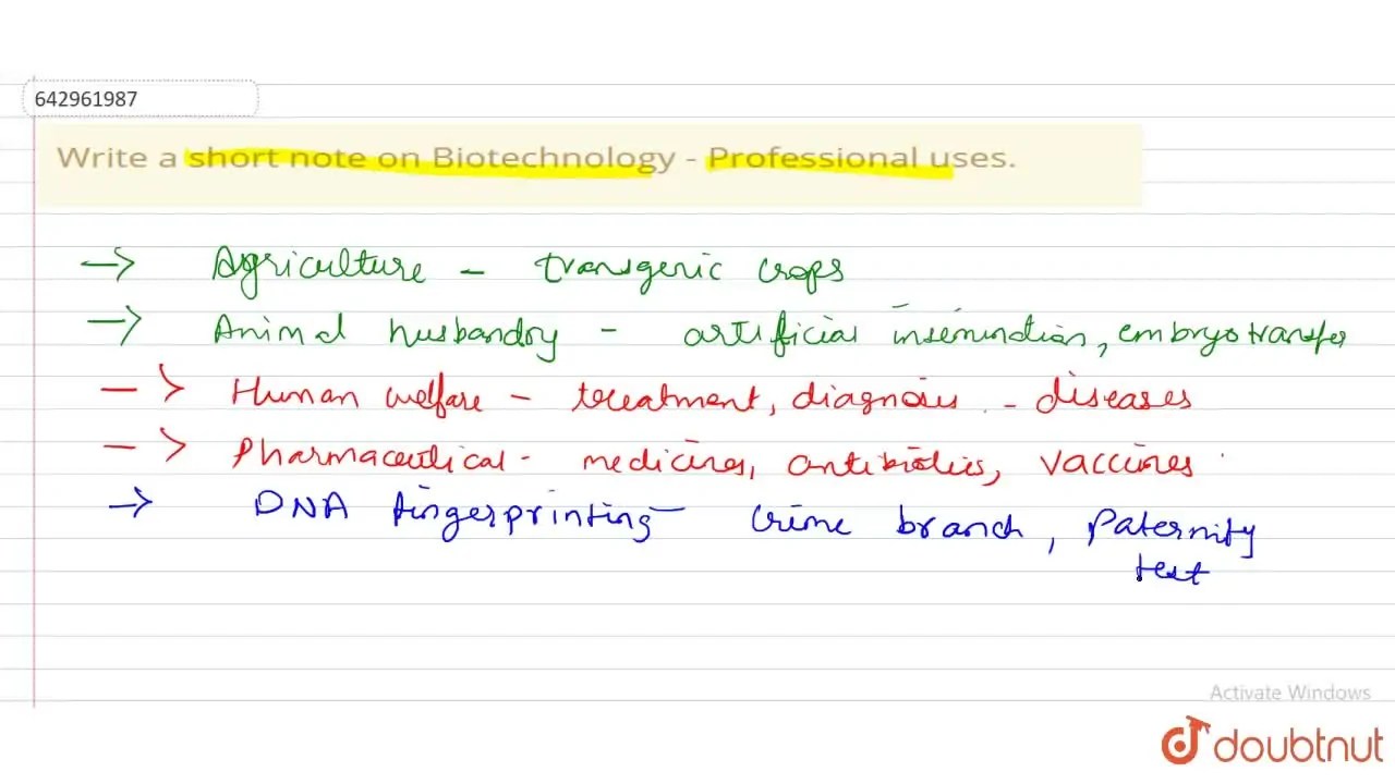 [Marathi Solution] Write a short note on Biotechnology Professional