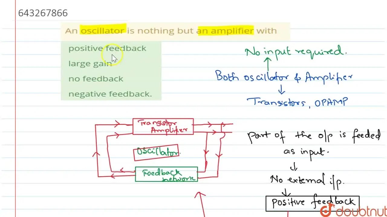 [Kannada] An oscillator is nothing but an amplifier with