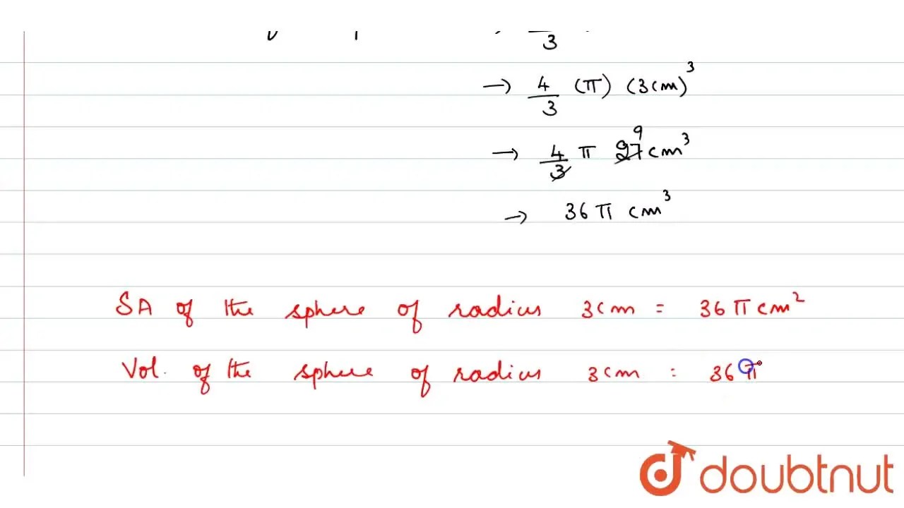 [Malayalam] Calculate the surface area and volume of a sphere of radiu