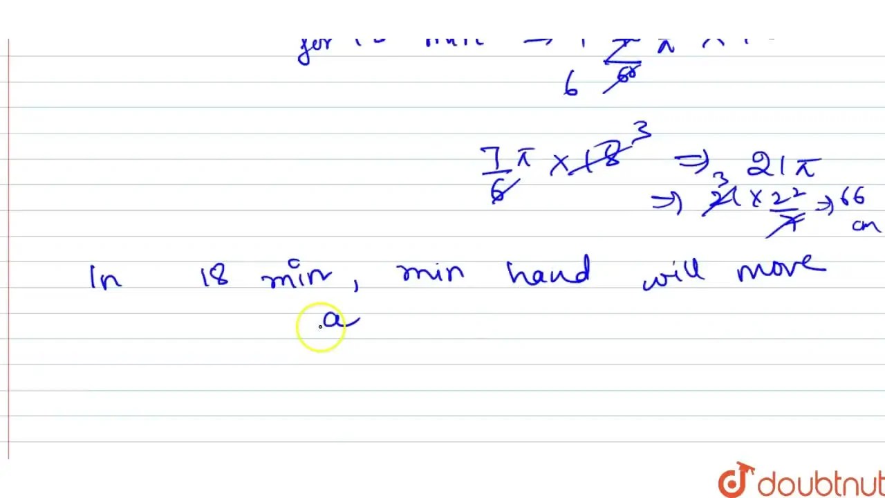 The minute hand of a watch is 35 cm long. How far does its tip move is