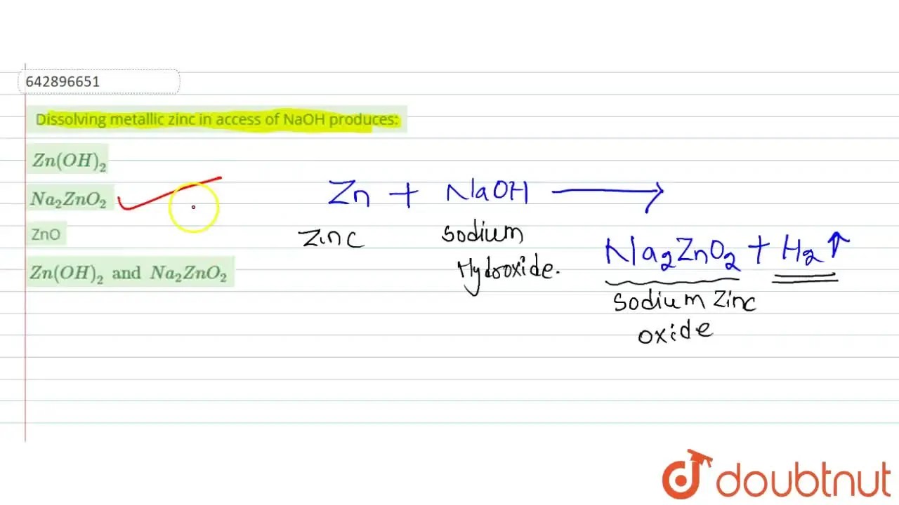 [Odia] Dissolving metallic zinc in access of NaOH produces