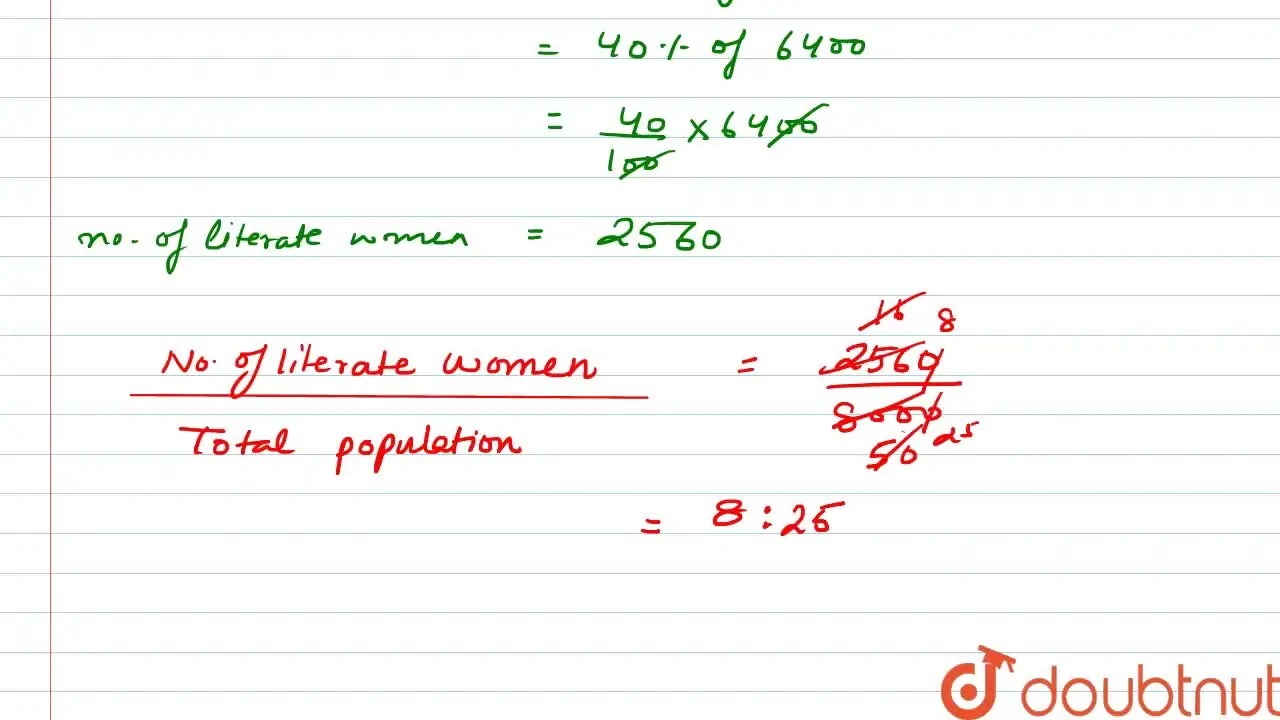 The population of a village is 8000. Out of these, 80 are literate an