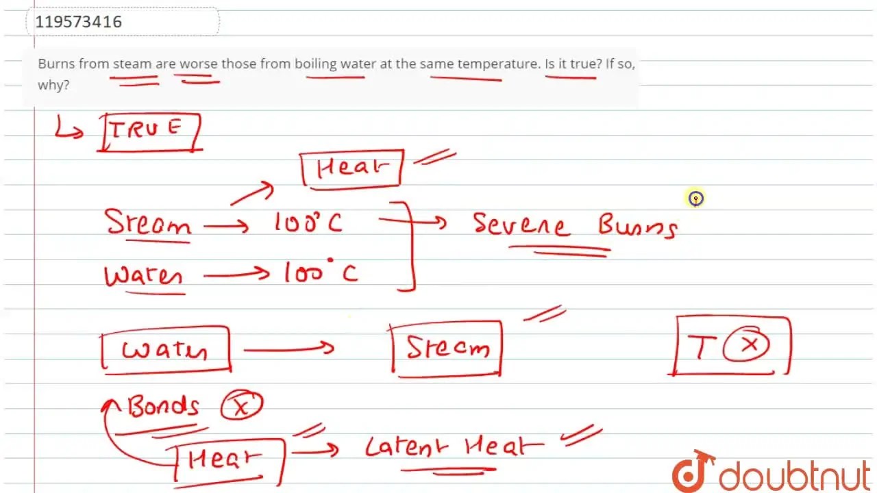 Burns from steam are worse those from boiling water at the same temper