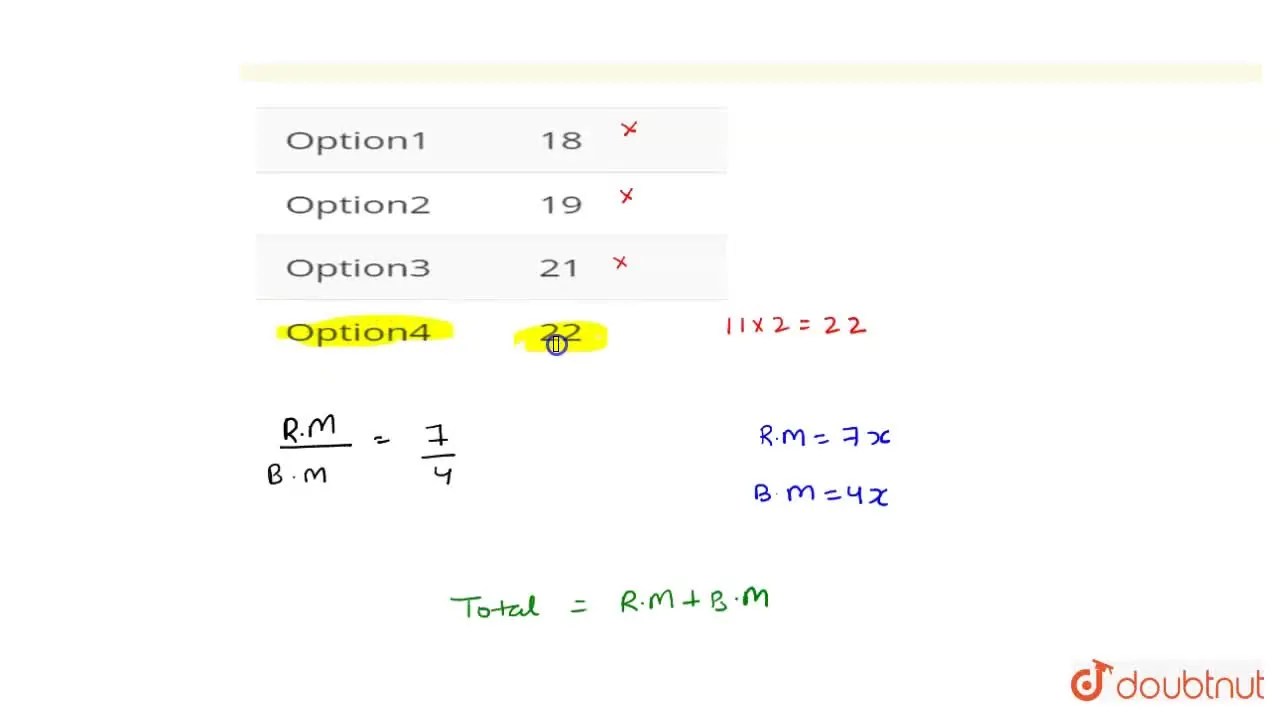 In a box, the ratio of red marbles to blue marbles is 74. Which of th