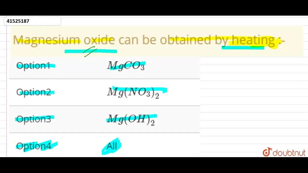 Magnesium oxide can be obtained by heating