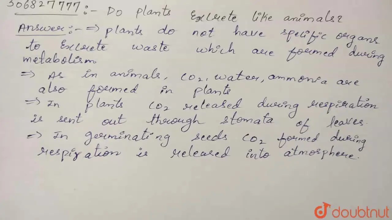 [Telugu Solution] Do plants excrete like animals