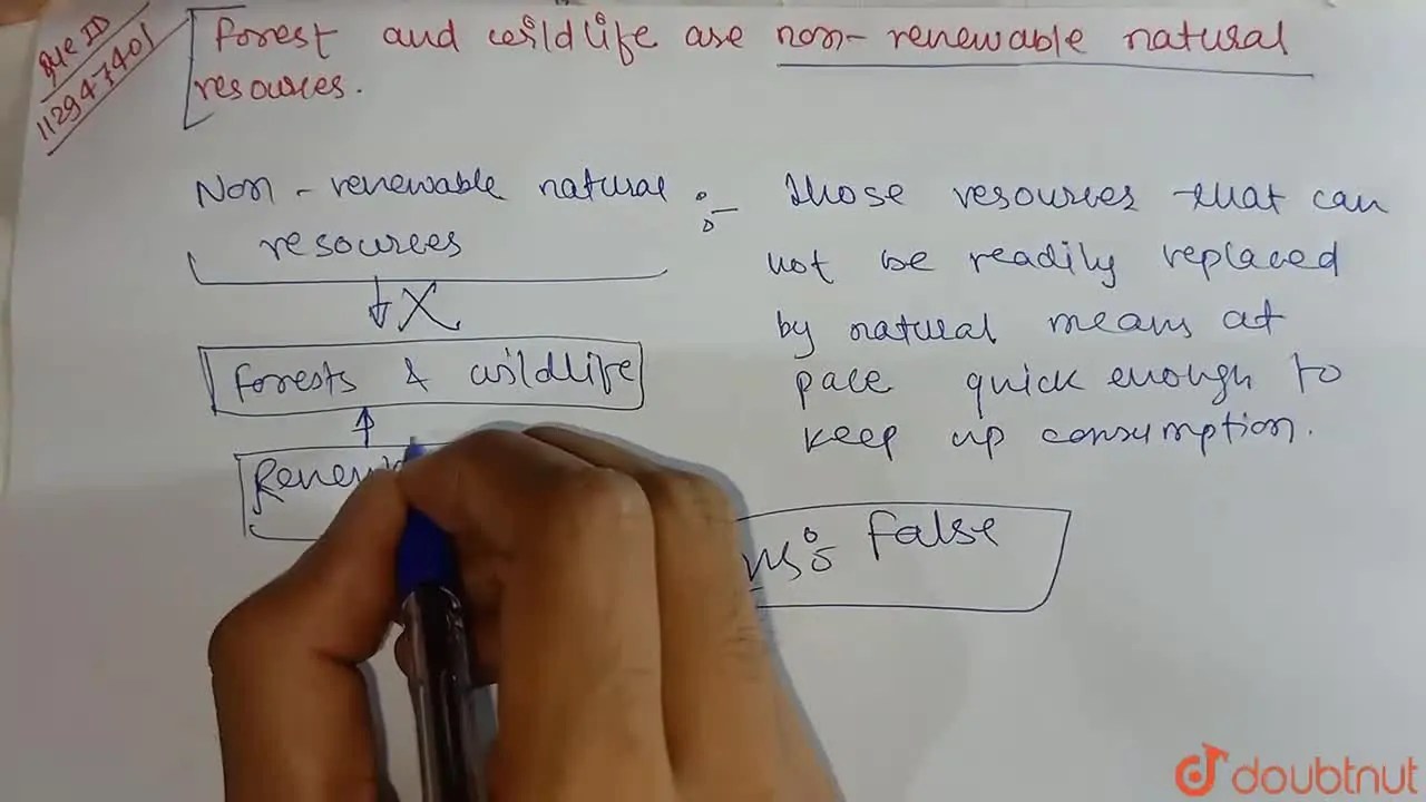 Forest and wildlife are nonrenewable natural resources.