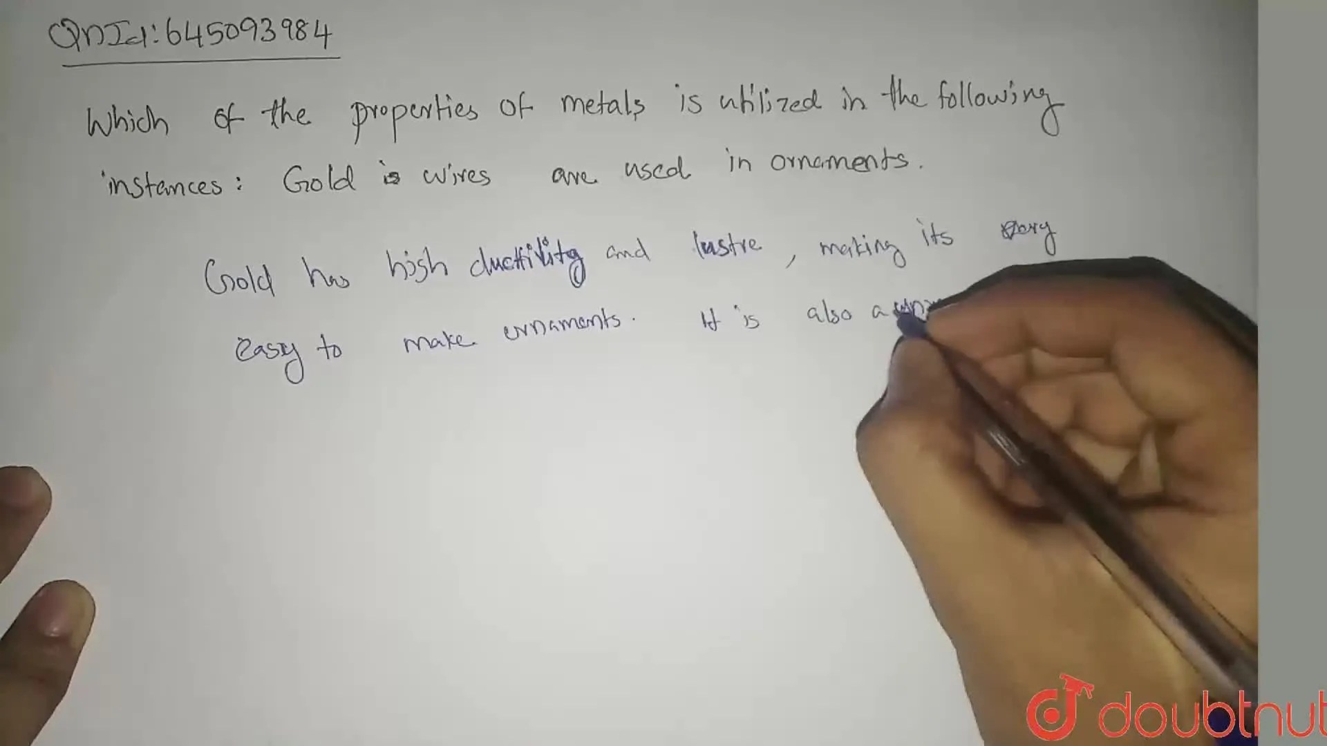 [Malayalam] Which of the properties of metals is utilized in the follo