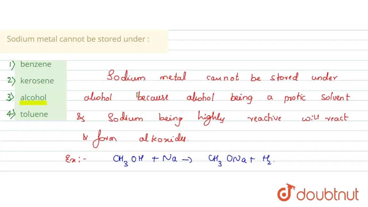 [Kannada] Sodium metal cannot be stored under