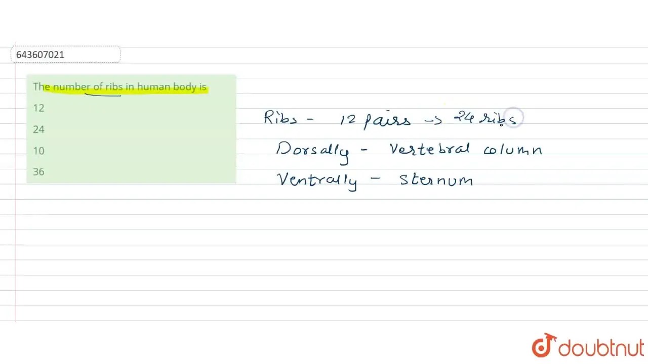 [Marathi Solution] The number of ribs in human body is