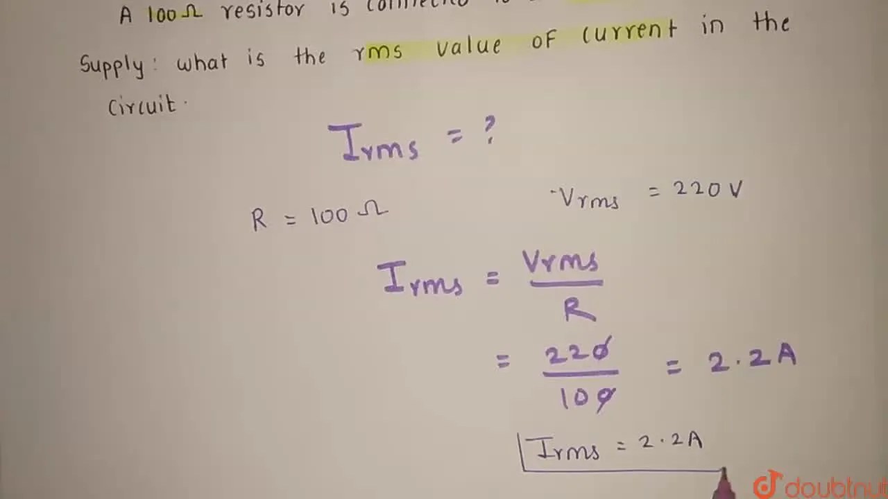 [Marathi] .A 100 Omega resistor is connected to a 220 V, 50 Hz supply