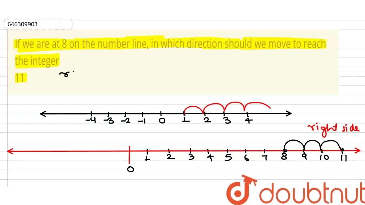 If we are at 8 on the number line, in which direction should we move t