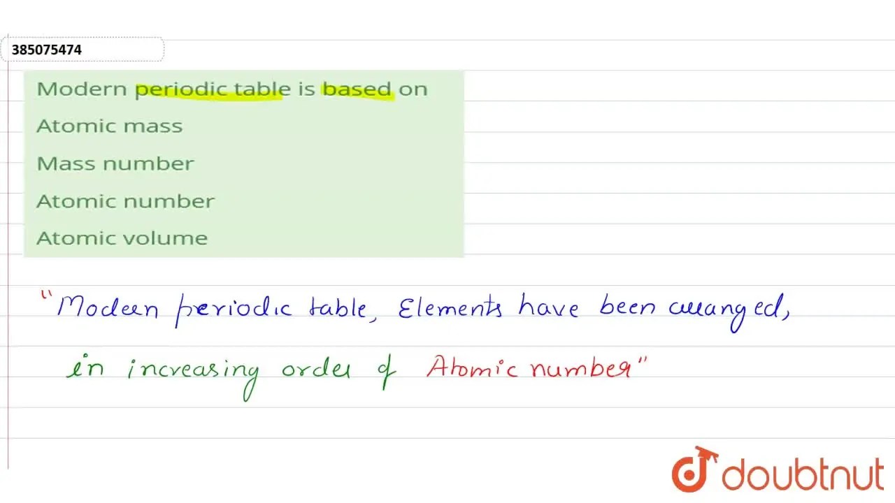 [Kannada] Modern periodic table is based on