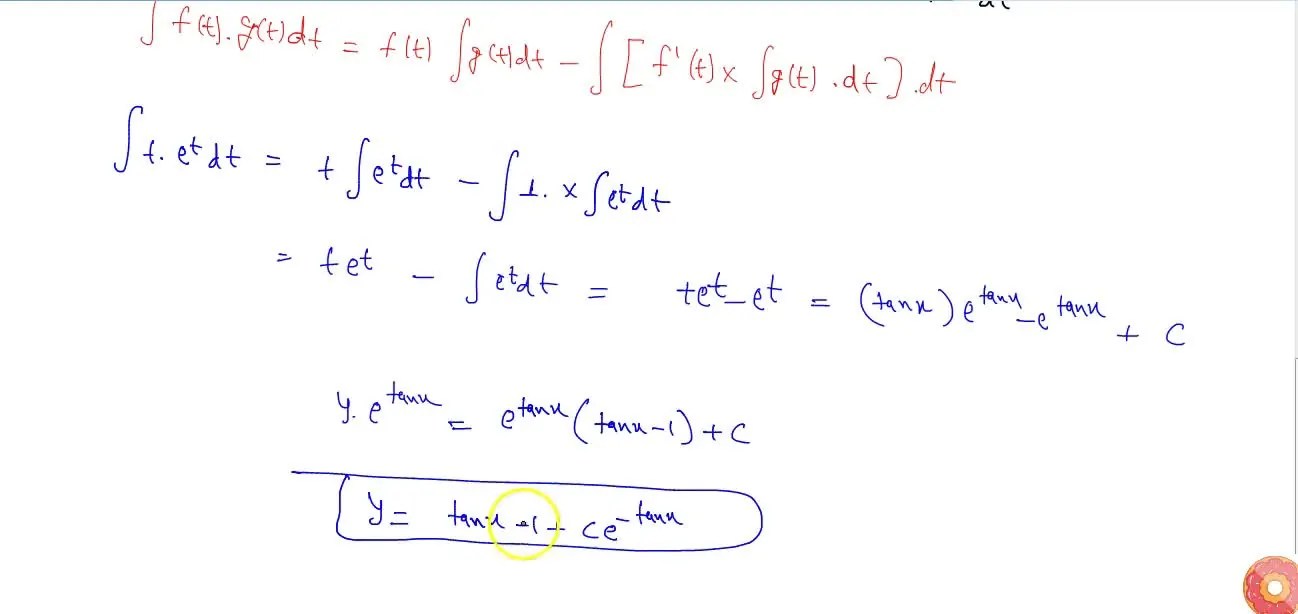 Solve the following differential equation cos^2\ x(dy)/(dx)+y=tan\ x