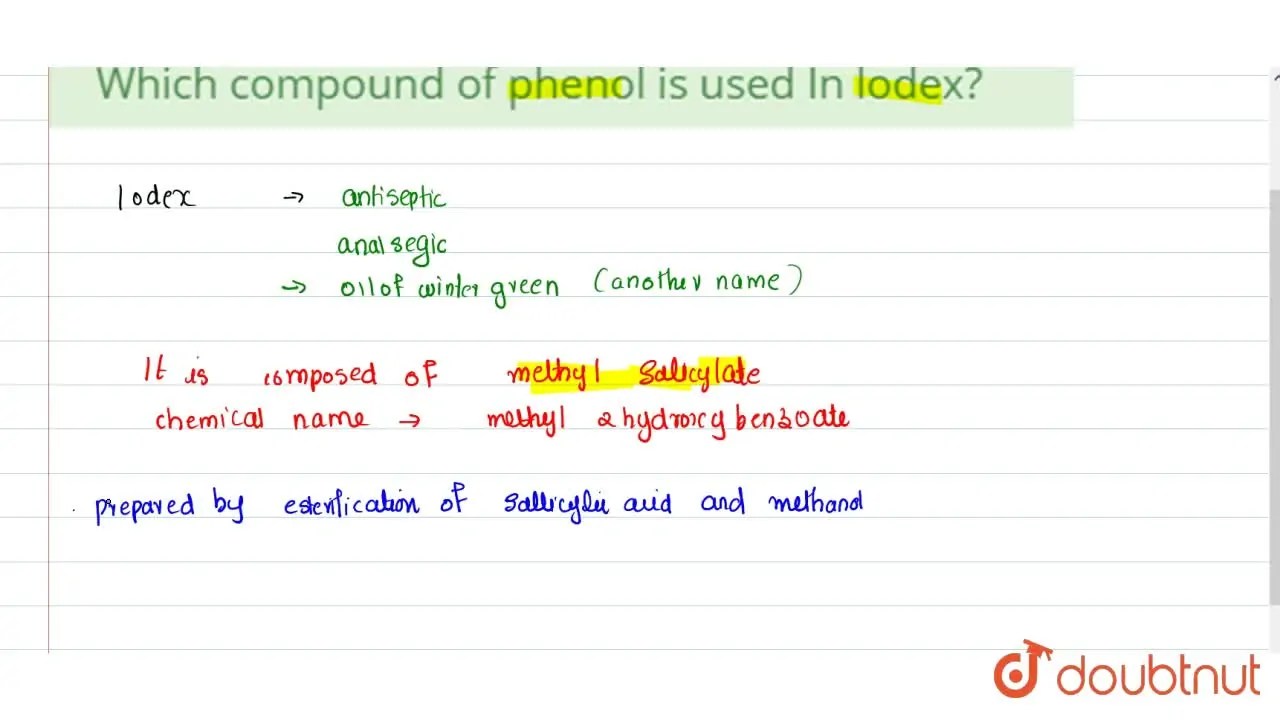 [Malayalam] Which compound of phenol is used In lodex?