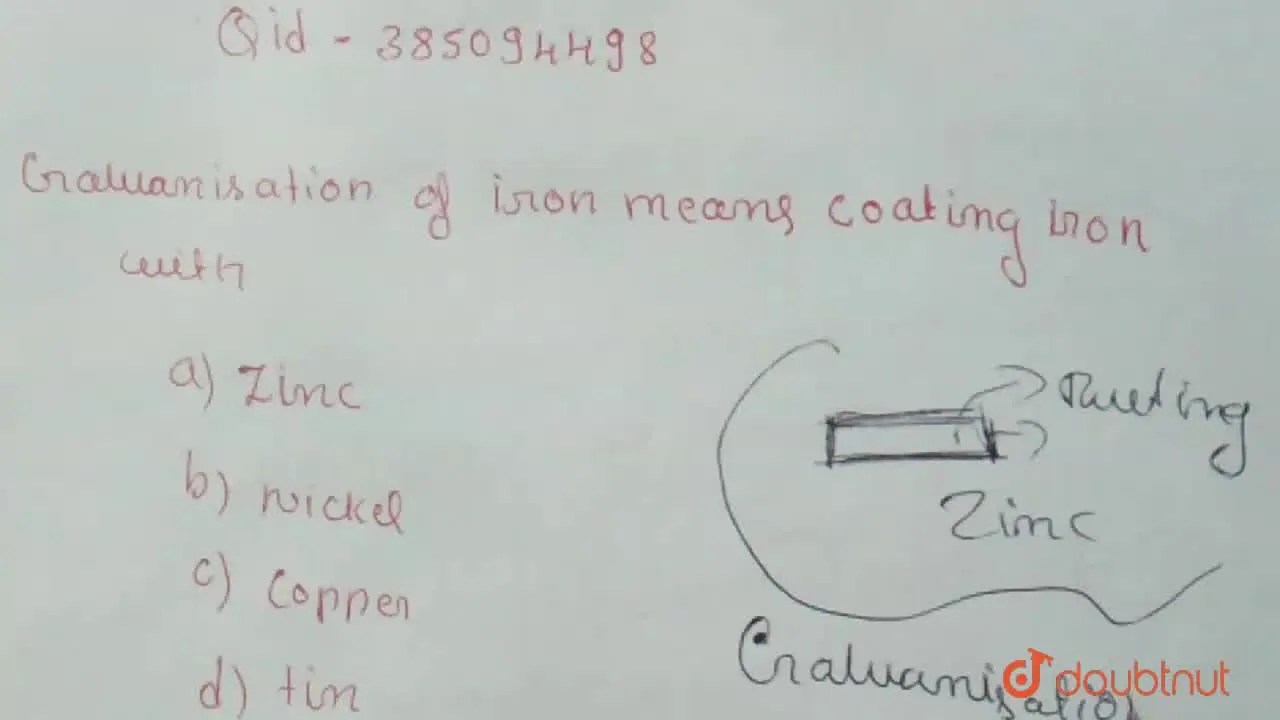 [Kannada] Galvanisation of iron means coating iron with