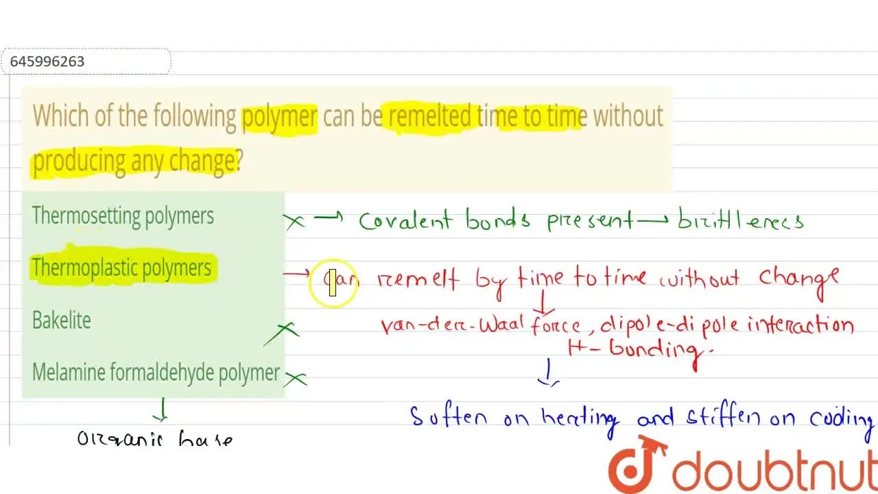 [Odia] Which of the following polymer can be remelted time to time wit