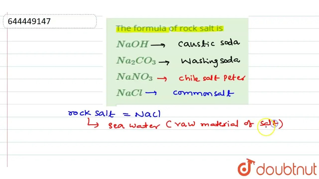 [Telugu] The formula of rock salt is