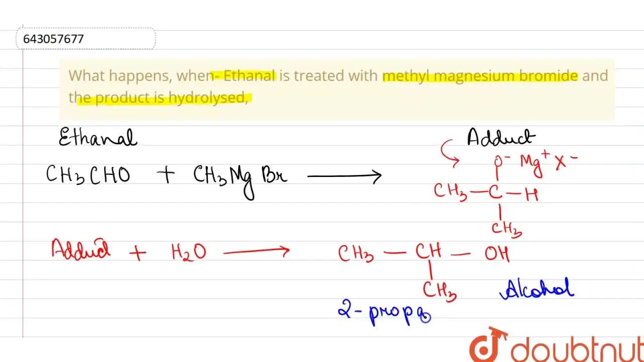 [Assamese] What happens, when Ethanal is treated with methyl magnesiu