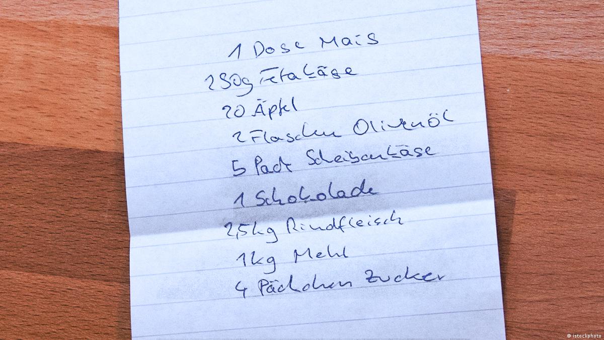 Der Einkaufszettel Mengen und Preise DW Deutsch Lernen