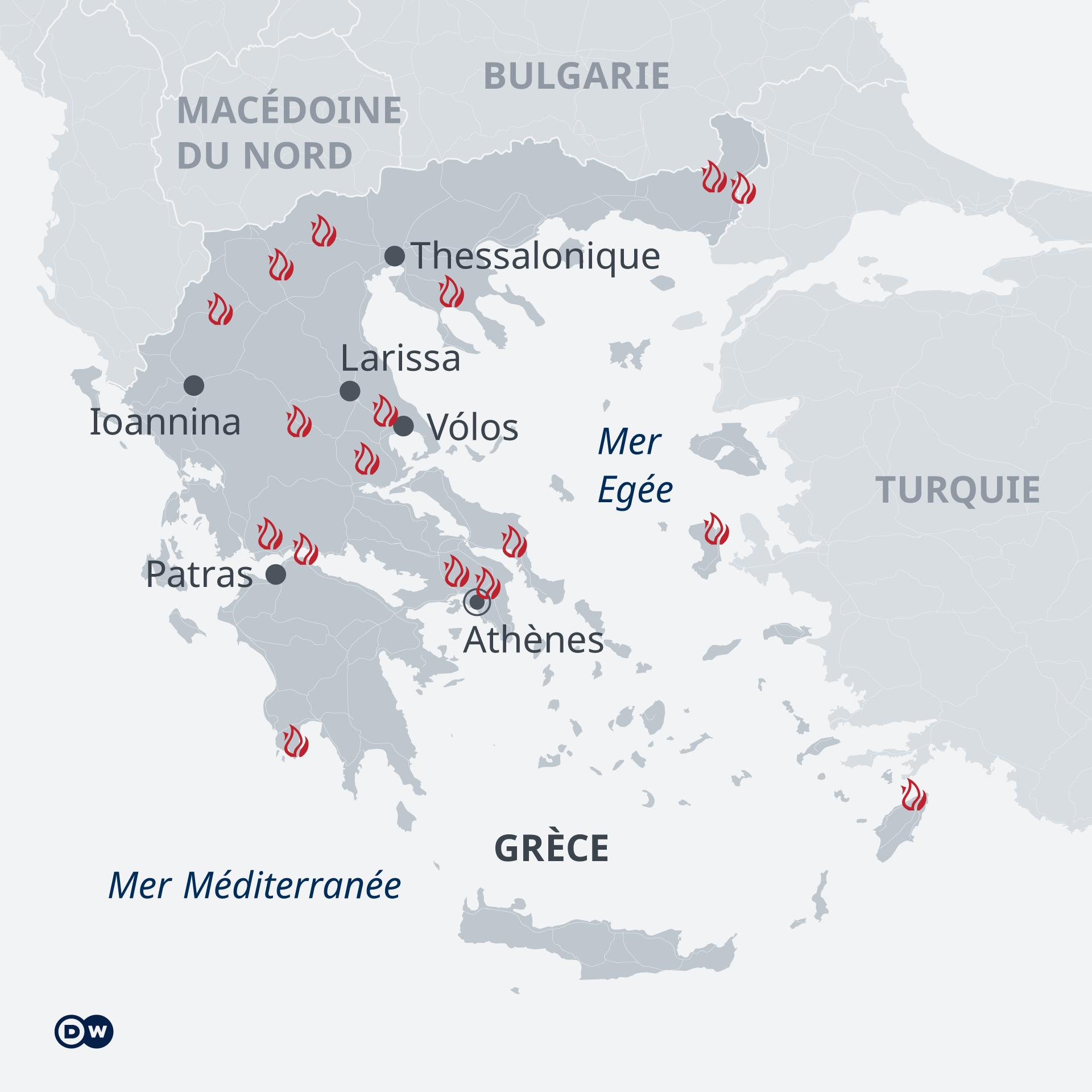 Carte Des Incendies En Grece Grèce Une catastrophe climatique en cours International DW 05.