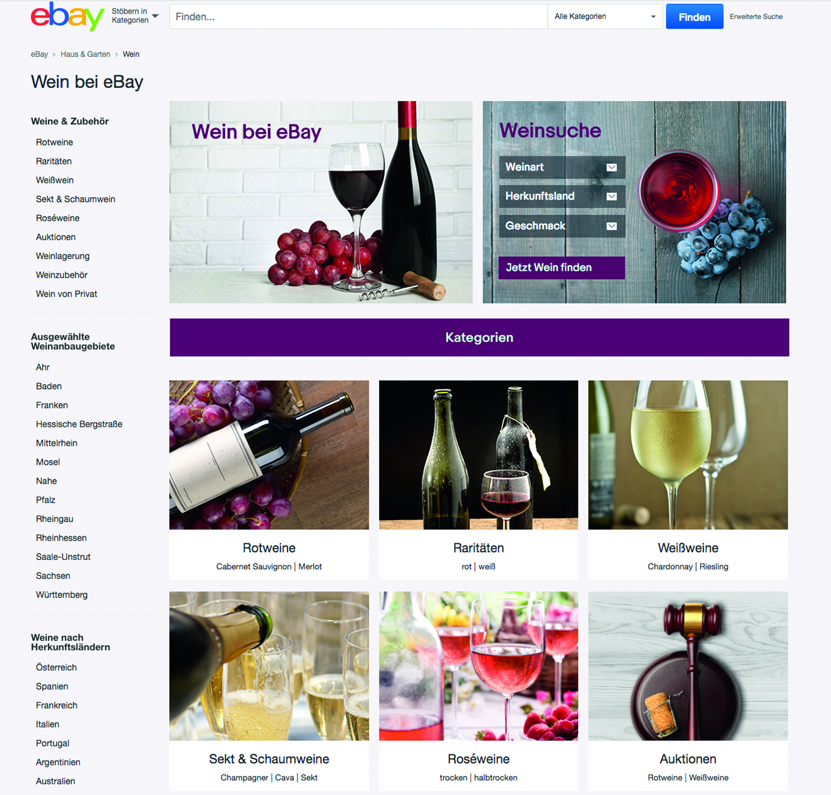 eBay startet neue Kategorie „Wein“ eBay Inc.