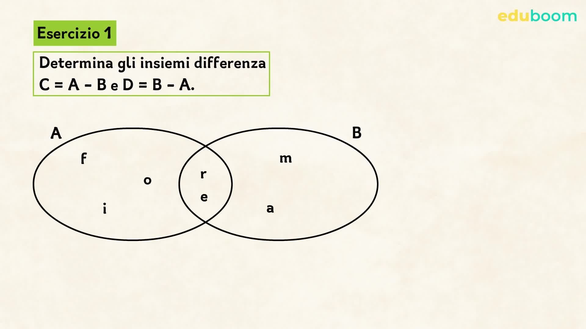 Insieme differenza, complementare. Matematica prima media