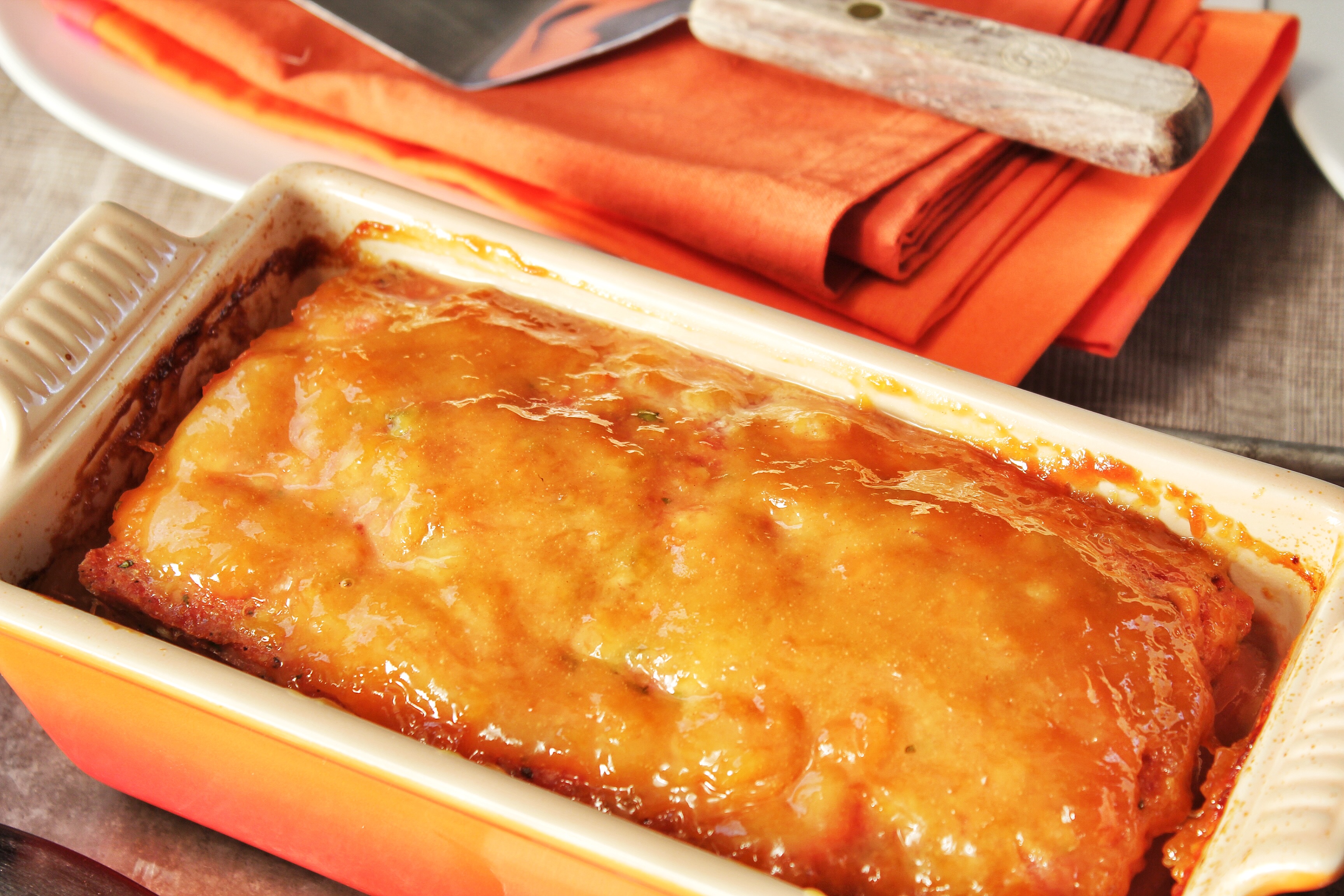 Ham And Pork Loaf With Peach Mustard Glaze