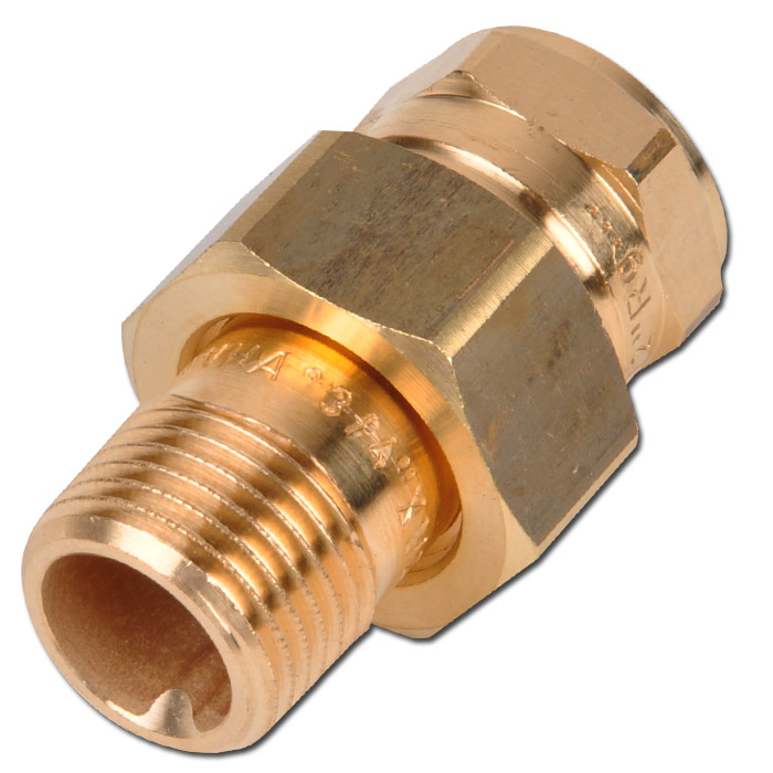 Union With Female And Male Thread Flat Sealing Brass