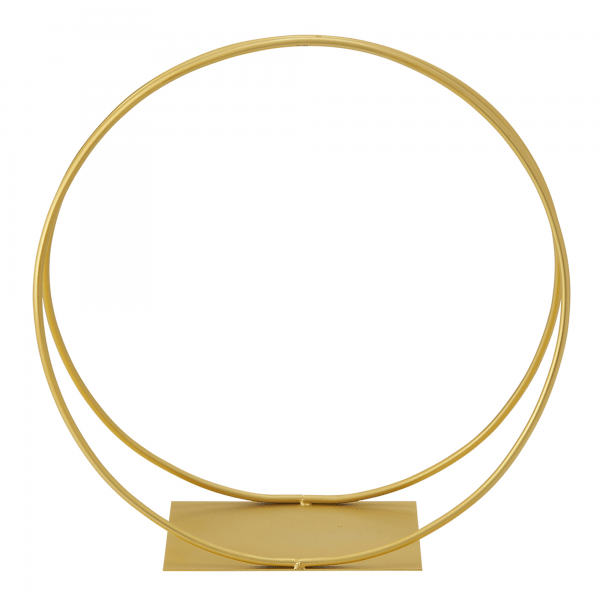 Metal Floral Ring Stand Gold