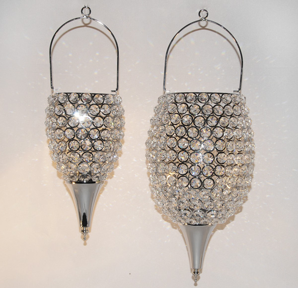Real Crystal Hanging Candle Holder Pointed Bottom SM