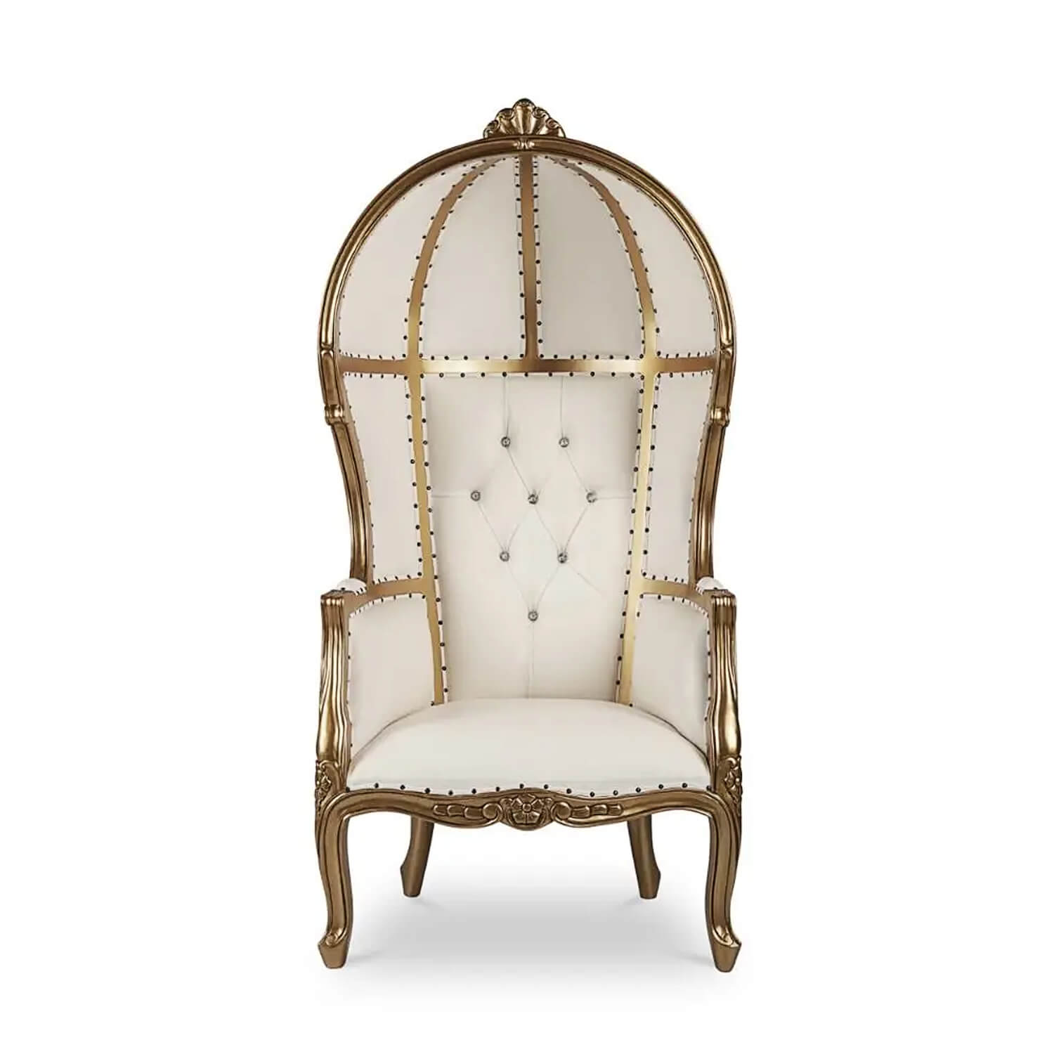Royal Bride and Groom Throne Chair Tan & Gold