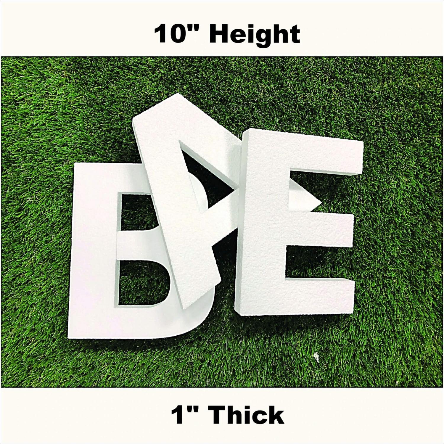 Small High Density Foam Letters 10 to 24 Tall