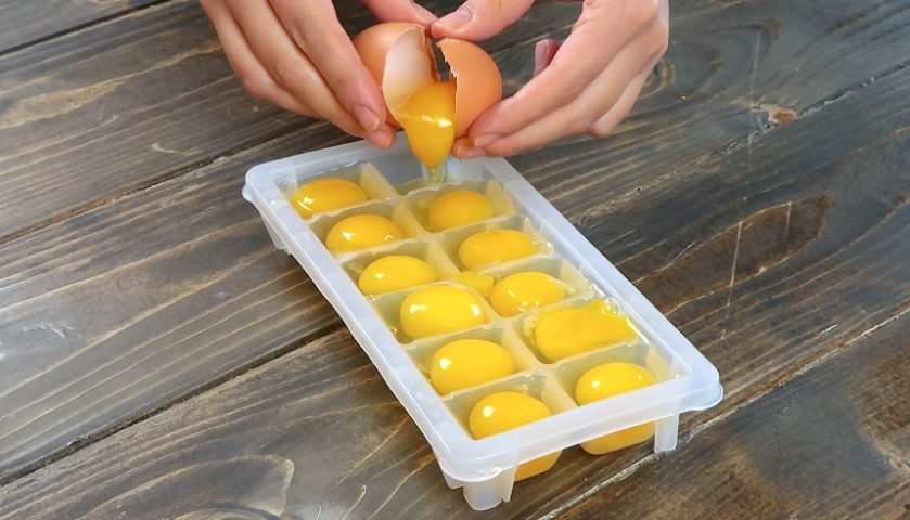 She puts the egg in an ice tray a trick to try