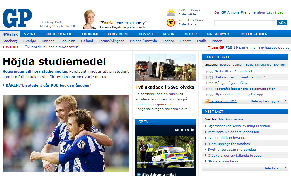 En tjuvtitt på nya GP.se . Lanseras nästa vecka Feber / Webb