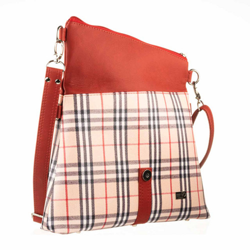 Kabelka malá crossbody dámská Překlápěcí JELA mini červená s Burberry