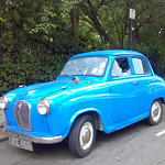 Lovely blue car attacked