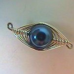 Swarovski NIGHT BLUE EYES wire wrapped pearls