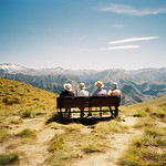 A sit on a bench in Ben Lomond pass or the New Zealand fresh air