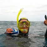 My mum, the snorkeller...