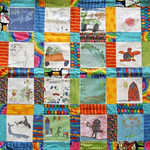 Kid's drawings mini quilt