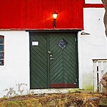 Mille the pony's home. She likes it there behind the green door.