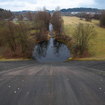 Down the front side of a dam