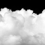 Monochrome Cloud Close-Up on Black