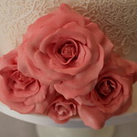 Dusky Pink Rose and Lace Wedding Cake!!