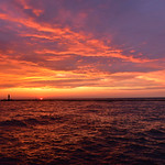 North shore Fishing pier at sunset