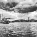 Bosphorus on such a cloudy day. You may see Ortakoy Mosquee on the very left hand side.