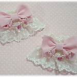 Angelic Pretty Jewellery Heart Wrist Cuffs (whitexpink)