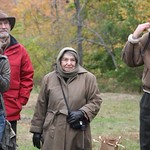 "Street scholar" Gil Tauber (in red) stands with Asst. Borough Historian Fox & Borough Historian Miscione