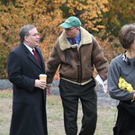 Borough President Scott Stringer is greeted by Borough Historian Michael Miscione